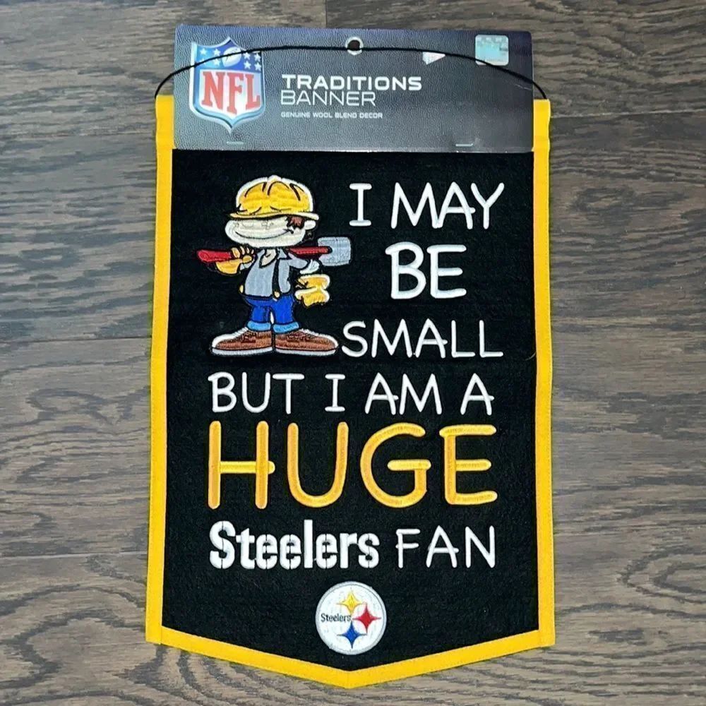 New Pittsburgh Steelers boys kids youth room hanging wool blend wall Banner NWT
